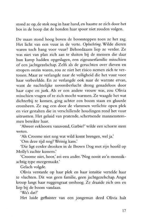 Pagina 17 van een boek met een tekst over Olivia.