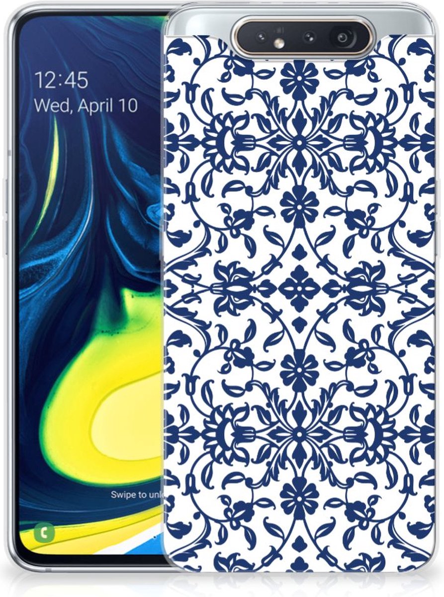Samsung Galaxy A80 TPU Case Flower Blue
