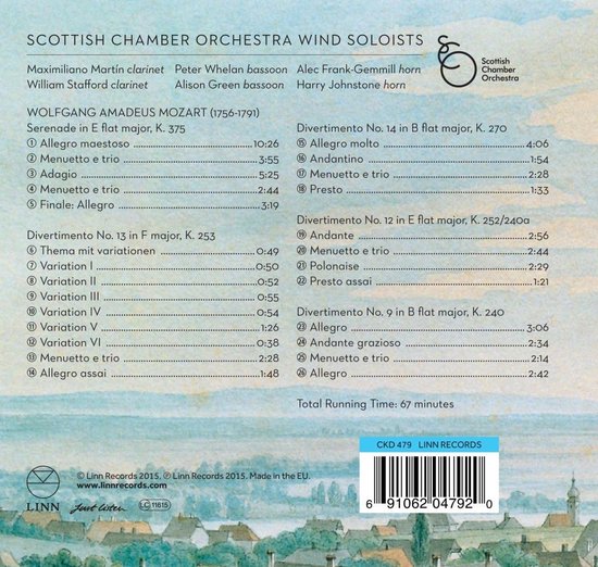 Scottish Chamber Orchestra Wind Soloists Mozart Divertimenti Super Audio Cd Bol 