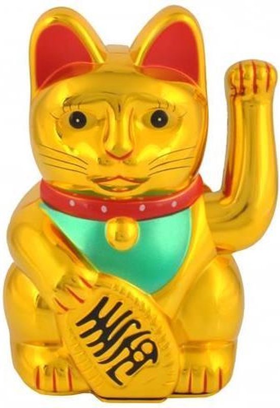 Maneki Neko - zwaaiende kat - geluksbrenger Chinese kat - Japanse gelukskat  Lucky Cat | bol.com