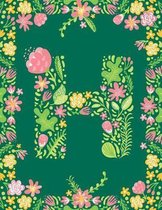 Floral Initial H Monogram Journal