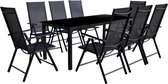 Tuinset aluminium zwart 9-delig  (incl. Fleecedeken)