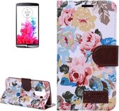 LG Optimus G3 - Flip hoes cover case - PU leder - TPU - Stof - Flowers