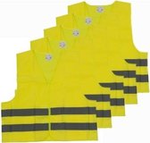 5x Gilets / gilets de sécurité jaune pour adultes
