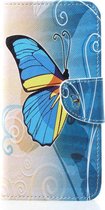 Book Case - Geschikt voor Huawei P30 Lite Hoesje - Blauwe Vlinder