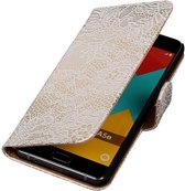 Wit Lace Booktype Samsung Galaxy A5 2016 Wallet Cover Cover