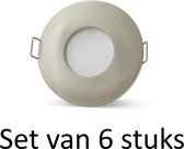 Badkamer inbouwspots Zilver rond| 3W warm wit | Set van 6 stuks