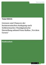 Grenzen und Chancen der hermeneutischen Auslegung nach Schleiermacher. Paradigmatische Darstellung anhand Franz Kafkas 'Vor dem Gesetz'