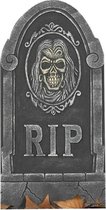 Halloween - RIP kerkhof grafsteen met schedel 65 cm horror decoratie - Halloween feest versiering