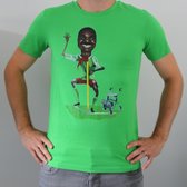 Roger Milla Karikatuur T-Shirt - Maat S - WK 2018