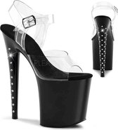 Pleaser Sandaal met enkelband, Paaldans schoenen -38 Shoes- FLAMINGO-808G Paaldans schoenen Roze/Transparant