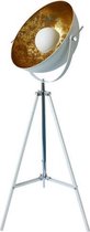 Groenovatie Nice Industrieel Design Tripod Vloerlamp E27 Fitting - 160x65 cm - Goud / Wit