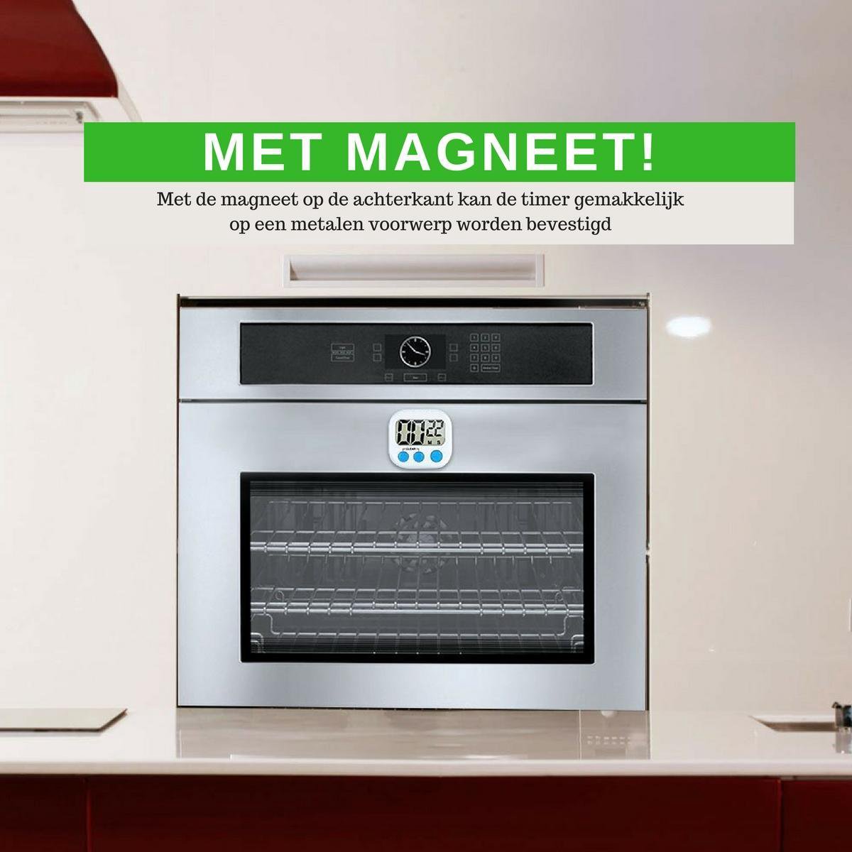 Digitale Kookwekker Roze - Groot Display - Magneet — cadeau in Kookcadeaus - foto 5
