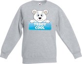 Teddy Cool de ijsbeer sweater grijs voor kinderen - unisex - ijsberen trui 7-8 jaar (122/128)
