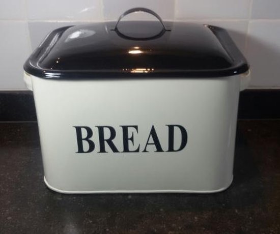 Broodtrommel emaille look breadbox zwart | bol.com