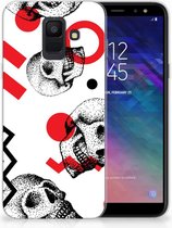 Geschikt voor Samsung Galaxy A6 (2018) TPU Hoesje Design Skull Red