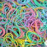 1000x Kleine elastiekjes Blauw/Multicolor