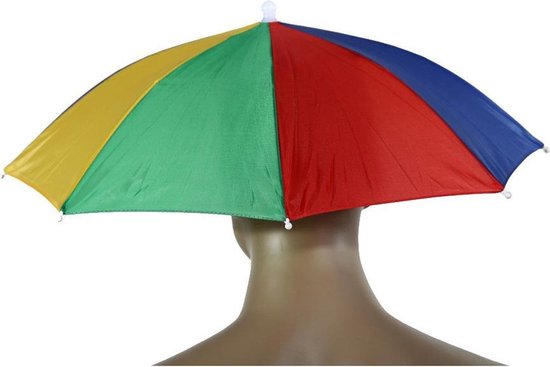 Kleurrijke Hoofdparaplu / Hoofdparasol - Hoofd Paraplu Hoed / Parasol Hoed Carnaval - AA Commerce