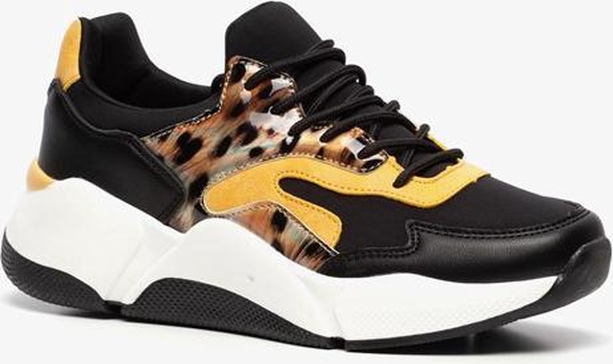 Claudia Ghizzani dames leopard dad sneakers - Zwart - Maat 40 | bol.com
