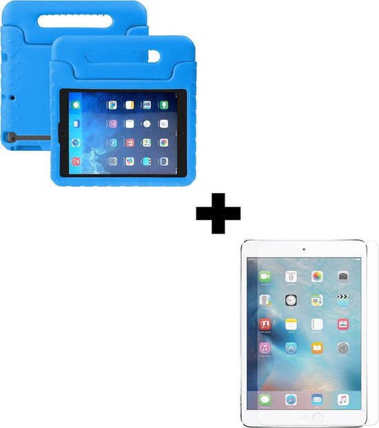 Kinderhoes Geschikt voor iPad 2/3/4 Hoes Kinder Hoesje Kids Case Cover Kidsproof Met Screenprotector - Hoesje Geschikt voor iPad 2/3/4 Hoesje Kinder Hoes - Blauw