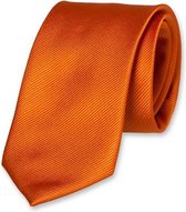 E.L. Cravatte Stropdas - Donkeroranje - 100% Zijde