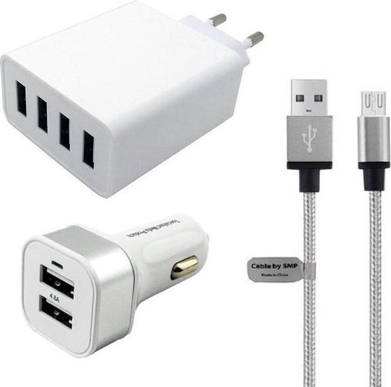 Bol Com 4 8a Oplader Autolader 1 M Micro Usb Kabel Geschikt Voor Lenovo Tablet O A Yoga