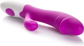 Vibrateur Pour Femme - Vibrateur Tarzan - Stimulateur de clitoris et point G - Duo Vibrator - Gland nervuré pour une stimulation supplémentaire - 100% étanche - 30 positions - 20cm - Rose