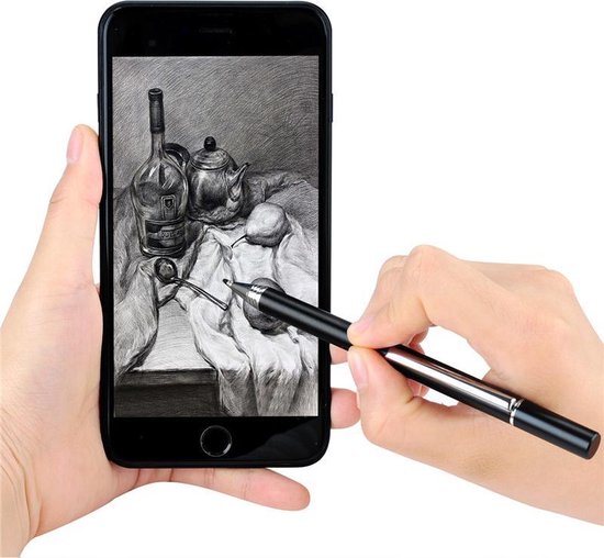DrPhone - SX Pro V5 Premium Stylus Pen Precisie Disc Capacitief - Geschikt voor Tablet en Smartphone - Zilver van DrPhone — afbeelding 4