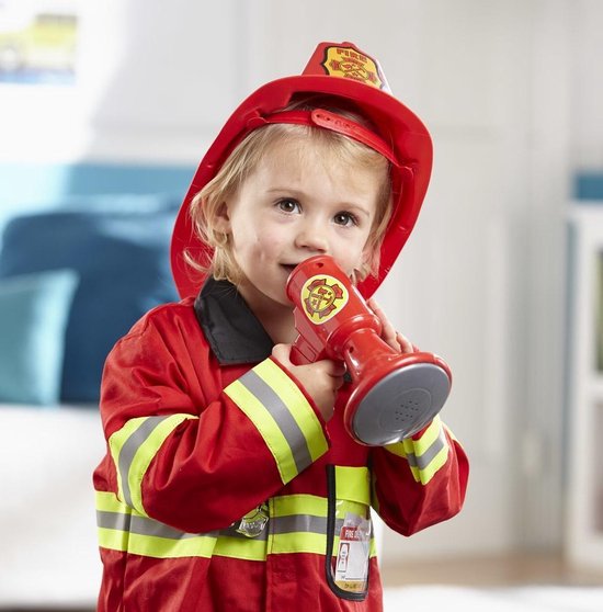 Melissa & Doug Verkleedset met brandweerkostuum (fantasiespel, helder rood, 6-delig, geweldig cadeau voor meisjes en jongens - ideaal voor kinderen van 3, 4, 5 en 6 jaar) - Melissa & Doug