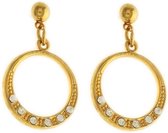 Behave® Dames oorbellen hangers rond goud-kleur 2,5cm