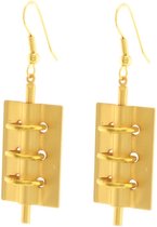 Behave® Oorbellen hangers rechthoek design goud-kleur 5cm