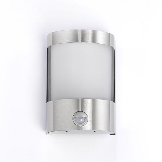 QAZQA mira - Moderne Buitenlamp met Bewegingsmelder | Bewegingssensor | sensor voor buiten - 1 lichts - D 100 mm - Staal - Buitenverlichting - QAZQA