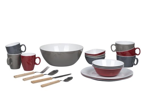 Bo-Camp Kom - 100% Melamine - 10,2x10,2x5 Cm - Two-tone Rood — afbeelding 3