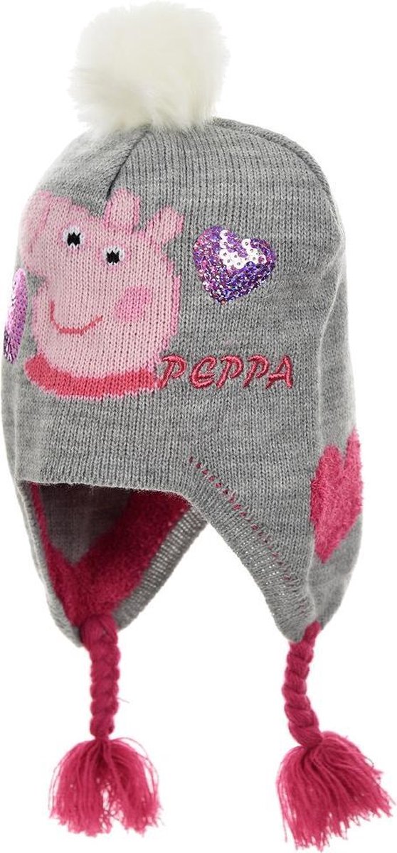 Winter Muts Peppa Pig grijs maat 52