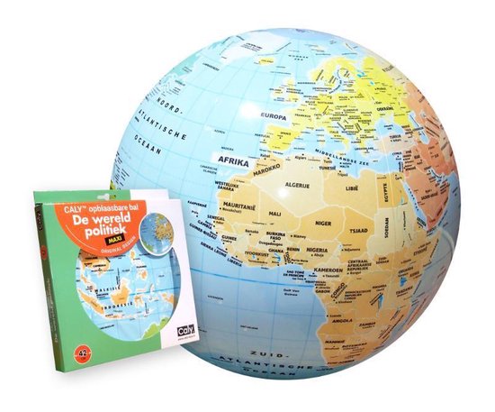 Opblaasbare wereldbol 42 cm - Wereldkaart - Politiek