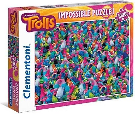 marge Schuine streep binnen Clementoni Puzzel Impossible - Trolls 1000 Stukjes | bol.com