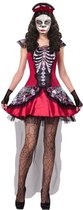 Kleurrijk rood Dia de los Muertos kostuum voor vrouwen - Volwassenen kostuums