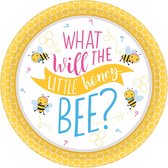 Amscan Feestborden Babyshower "what Will It Bee?" 18 Cm 8 Stuks