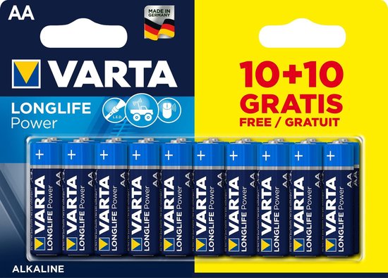 Varta Longlife Power AA - Alkaline Batterijen - 20 Stuks