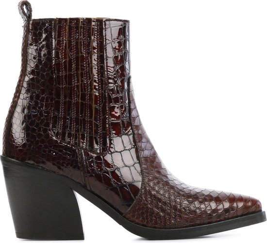 VIA VAI Mannen leer Slangenprint / Laarzen / Damesschoenen 5301004 - Cognac  - maat 39 | Bestel nu!
