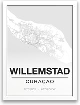 Poster/plattegrond WILLEMSTAD - 30x40cm