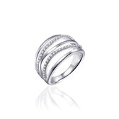 Jewels Inc. Ring - Zirkonia Wit - Gerhodineerd Sterling Zilver - Maat 58