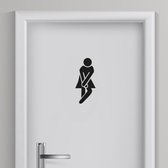 Toilet sticker Vrouw 4 | Toilet sticker | WC Sticker | Deursticker toilet | WC deur sticker | Deur decoratie sticker