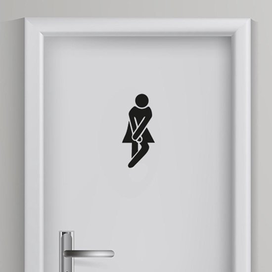 Toilet Vrouw 4 | Toilet sticker WC Sticker | Deursticker | WC deur... bol.com