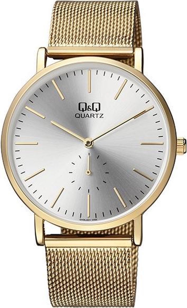 QQ horloge met goudkleurige mesh band