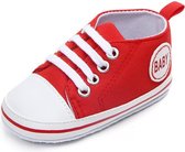 Rode sneakers - Textiel - Maat 19/20 - Zachte zool - 6 tot 12 maanden