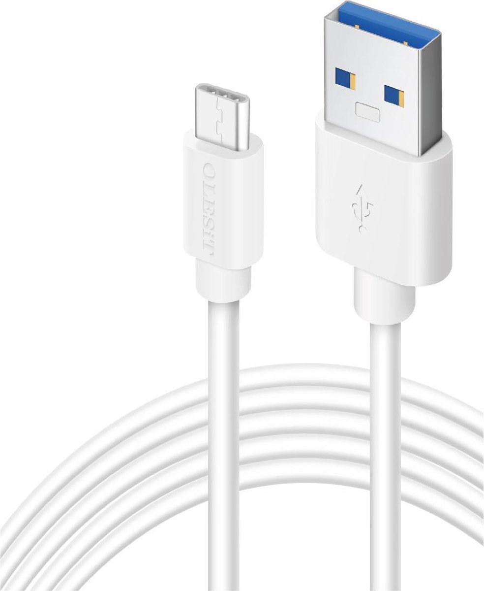 Olesit Micro-USB 2.0 2 Meter Fast Charge 2.4A - Oplaadkabel - Veilig laden - Data Sync & Transfer - Wit