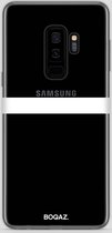 BOQAZ. Samsung Galaxy S9 hoesje - Plus hoesje - hoesje enkele streep wit