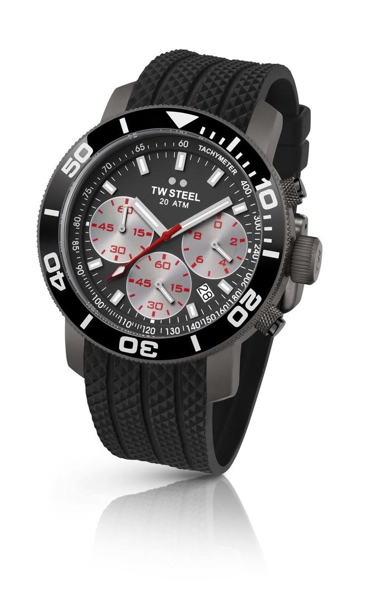 TW Steel Grandeur Diver TW704- Horloge - 45 mm - Zwart