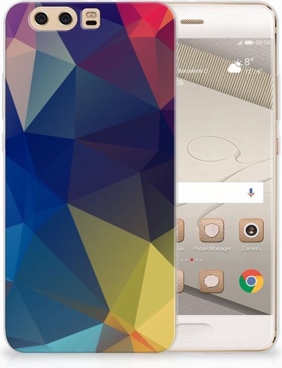 TPU étui pour Huawei P10 Plus Coque Polygon Noir